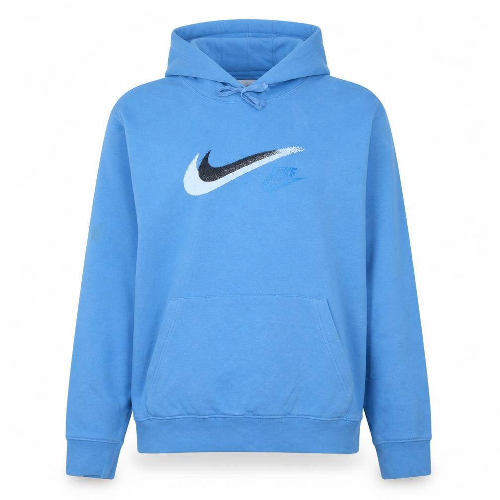 Nike Womens Blue XL Pullover Hoodie with Logo Print
