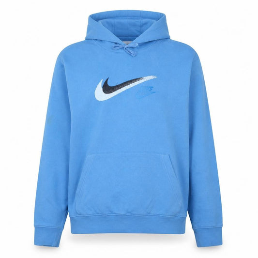Nike Womens Blue XL Pullover Hoodie with Logo Print