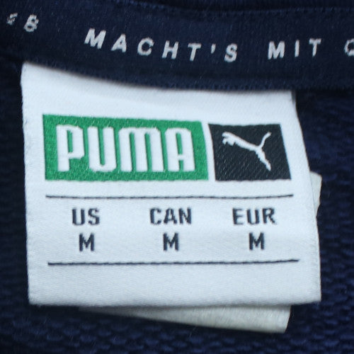 Puma Mens Blue Pullover Hoodie M Regular Fit Fleece Sweatshirt