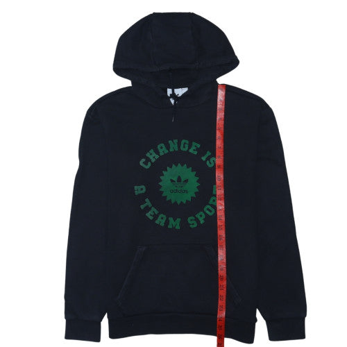 adidas Men's Black Pullover Hoodie S Sports Graphic Fleece Sweatshirt