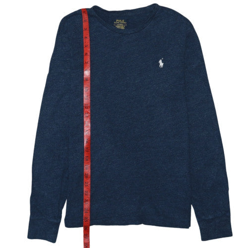 Polo Ralph Lauren Men's Blue Long Sleeve Crew Neck Cotton T-Shirt M