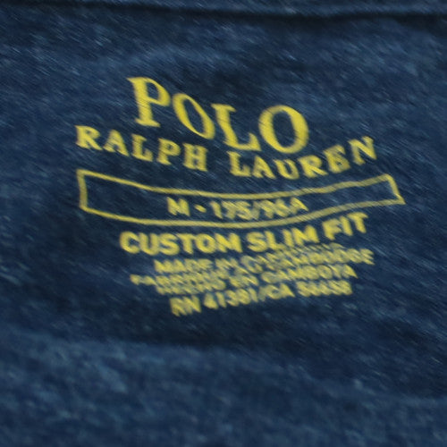 Polo Ralph Lauren Men's Blue Long Sleeve Crew Neck Cotton T-Shirt M