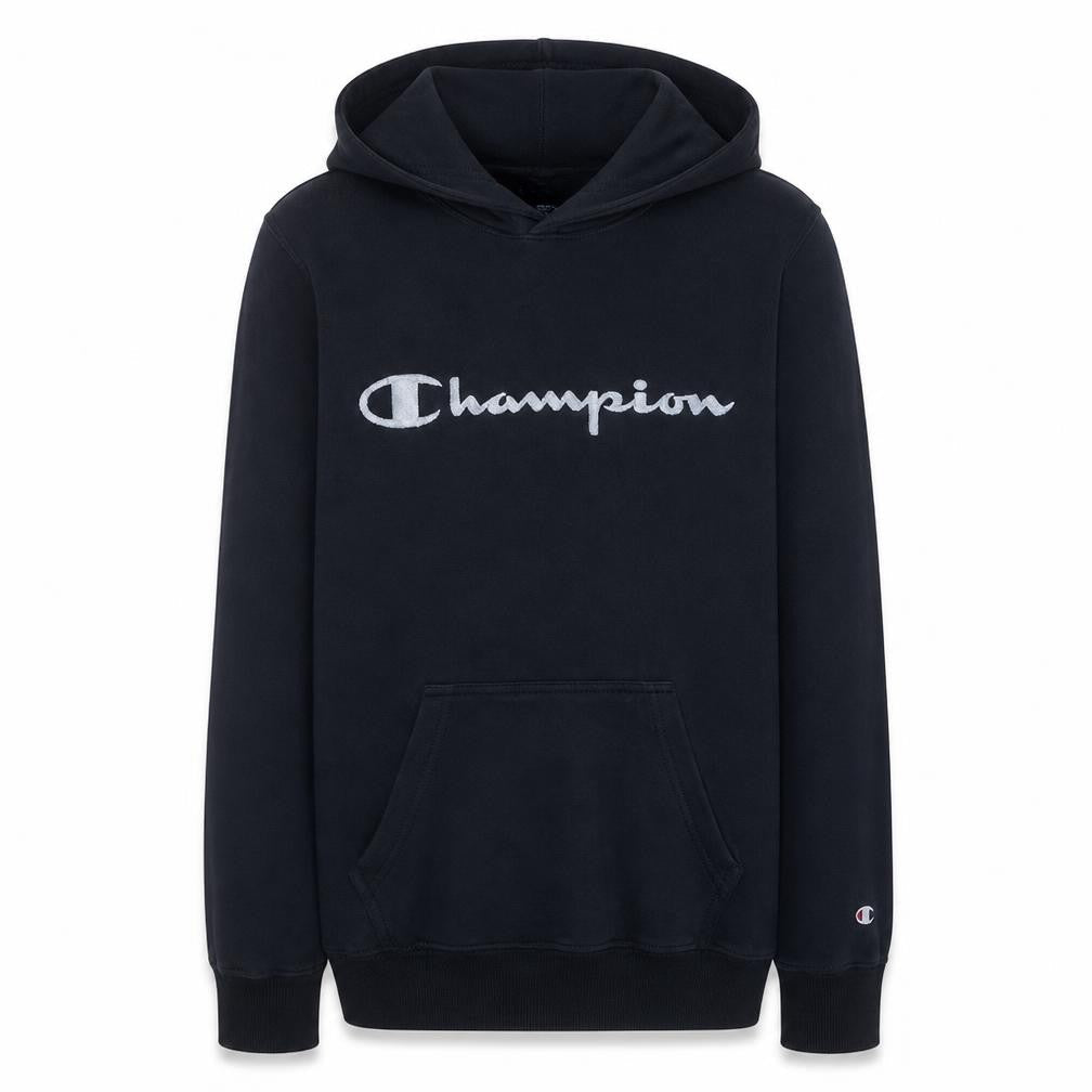 Champion Men's Black Medium Pullover Hoodie with Logo Design