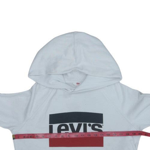 Levi's Womens White Pullover Hoodie XS Cotton Logo Sweatshirt