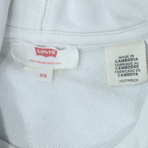 Levi's Womens White Pullover Hoodie XS Cotton Logo Sweatshirt