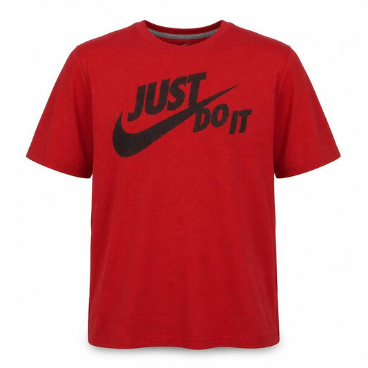 Nike Men's Red Just Do It Crew Neck Cotton T-Shirt XL Regular Fit