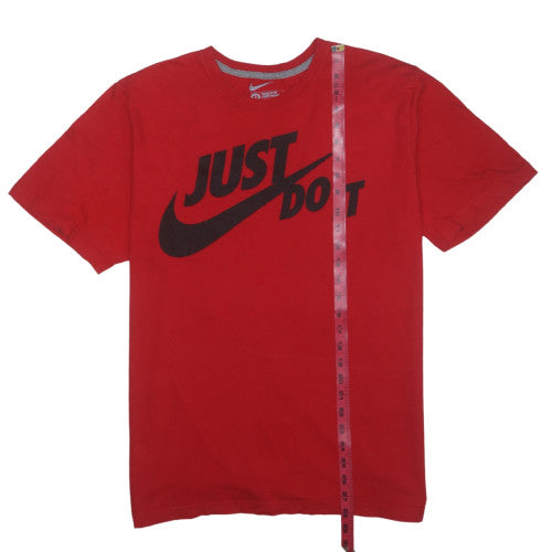 Nike Men's Red Just Do It Crew Neck Cotton T-Shirt XL Regular Fit