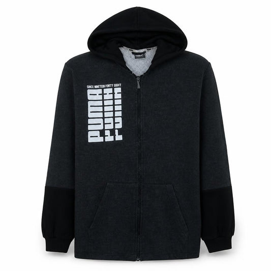 Puma Men's Black Full Zip Hoodie L Fleece Sportswear