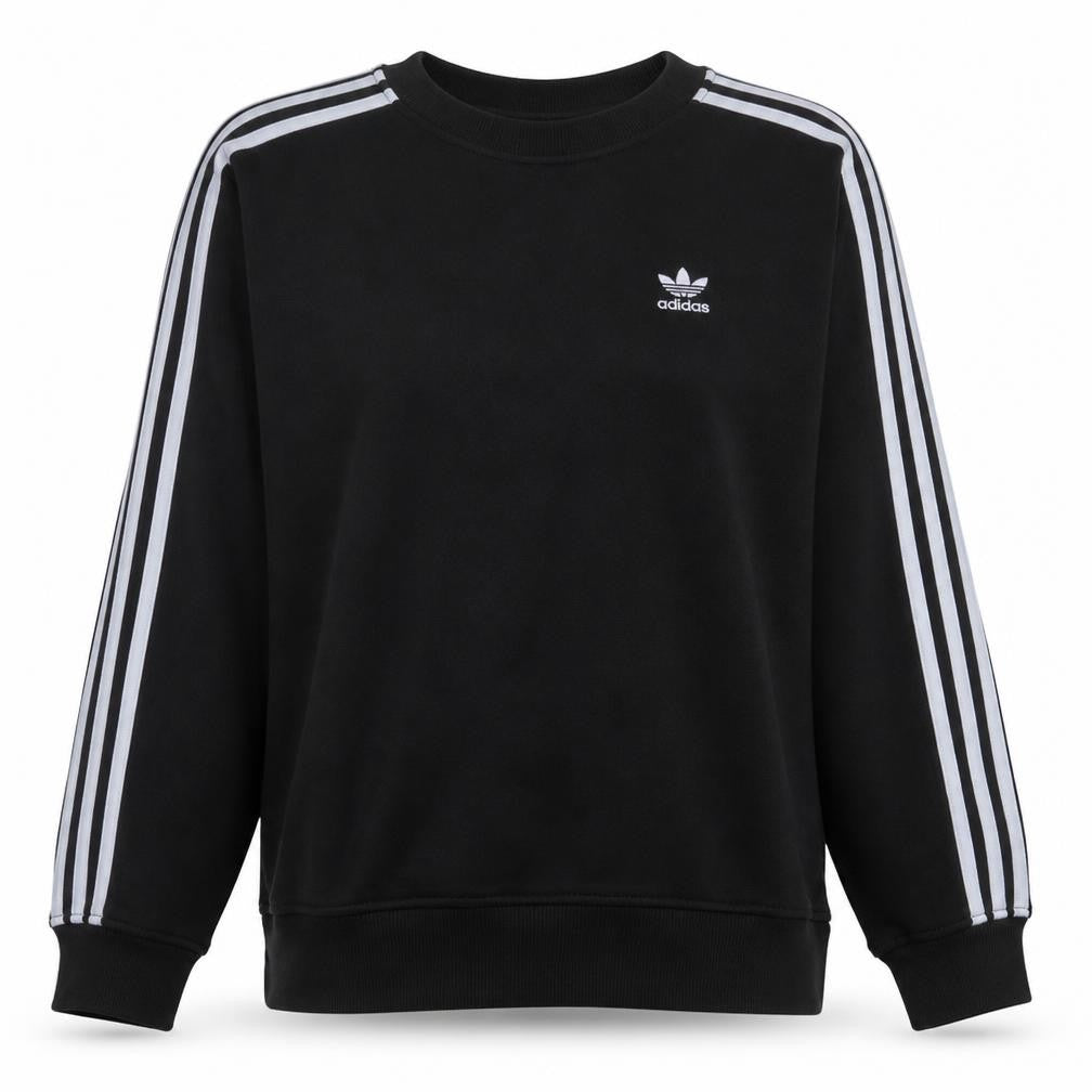Adidas Women Black Crew Neck Long Sleeve Pullover Sweatshirt Size 8