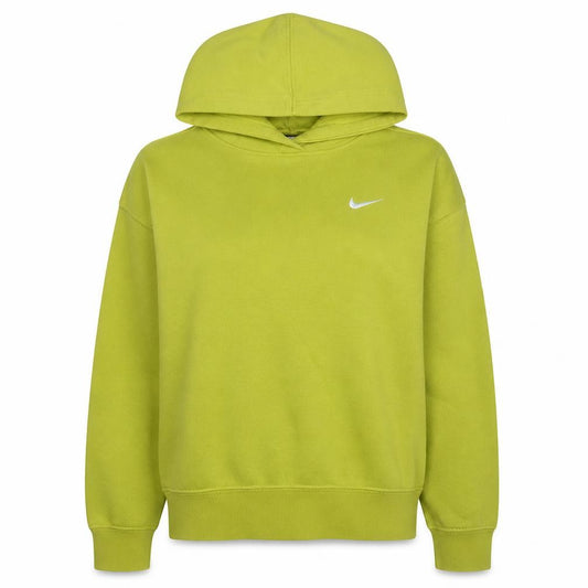 Nike Womens Yellow Pullover Hoodie Cotton Blend M Relaxed Fit