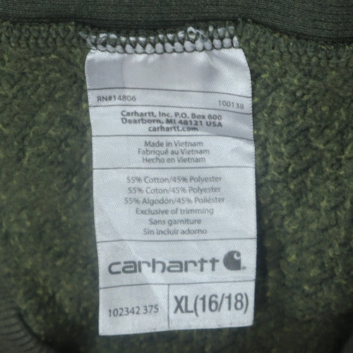 Carhartt Men Green XL Full Zip Sweatshirt Fleece High Neck