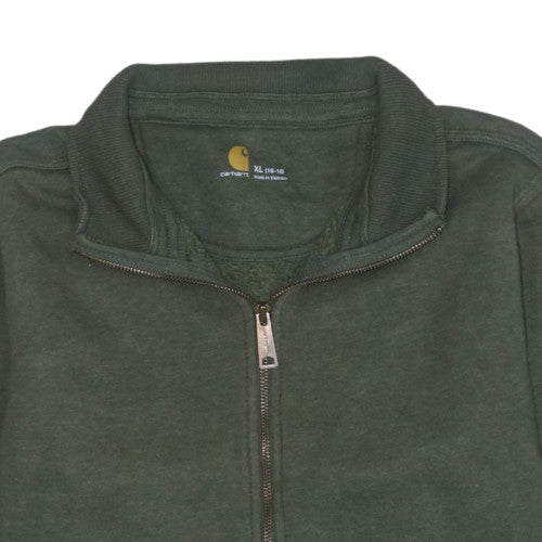 Carhartt Men Green XL Full Zip Sweatshirt Fleece High Neck