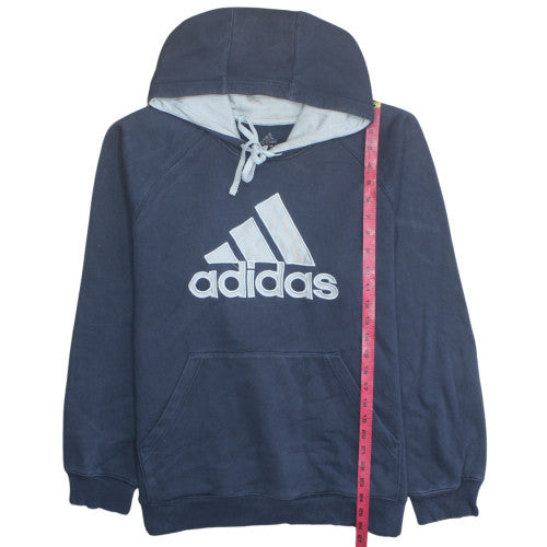 Adidas Men's Blue Pullover Hoodie Size M Sports Logo Fleece