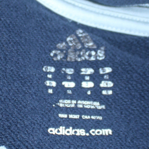 Adidas Men's Blue Pullover Hoodie Size M Sports Logo Fleece