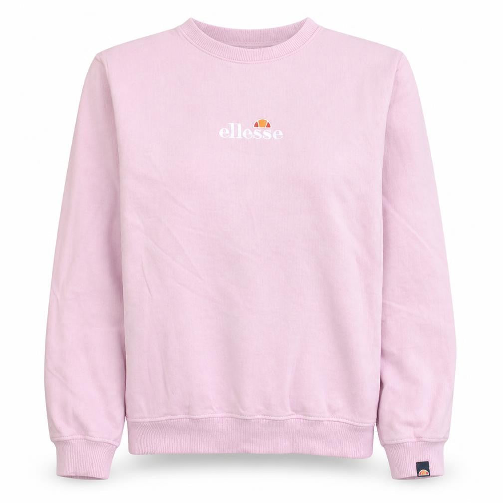 Ellesse Womens Pink Cotton Crew Neck Pullover Sweatshirt UK 12