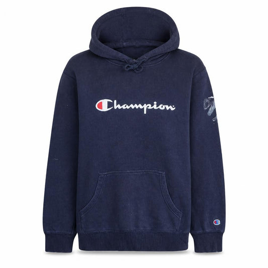 Champion Men's Navy Blue Pullover Hoodie L Logo Athleticwear