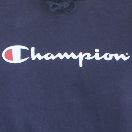 Champion Men's Navy Blue Pullover Hoodie L Logo Athleticwear