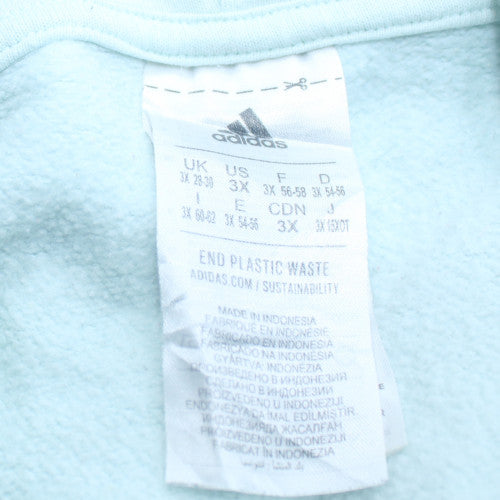 Adidas Womens Blue 3XL Pullover Hoodie Cotton Blend