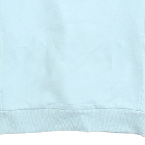 Lonsdale Women Blue Crew Neck Cotton Blend Logo Sweatshirt Size 10