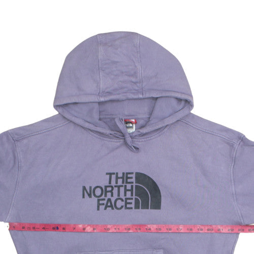 The North Face Womens Purple Pullover Hoodie Size L Cotton Logo Casual