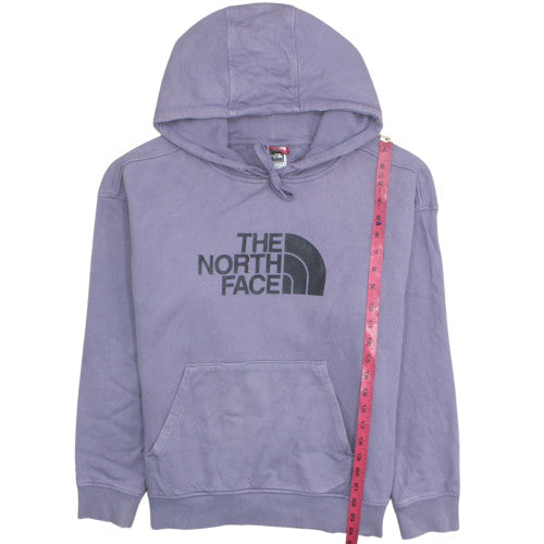 The North Face Womens Purple Pullover Hoodie Size L Cotton Logo Casual