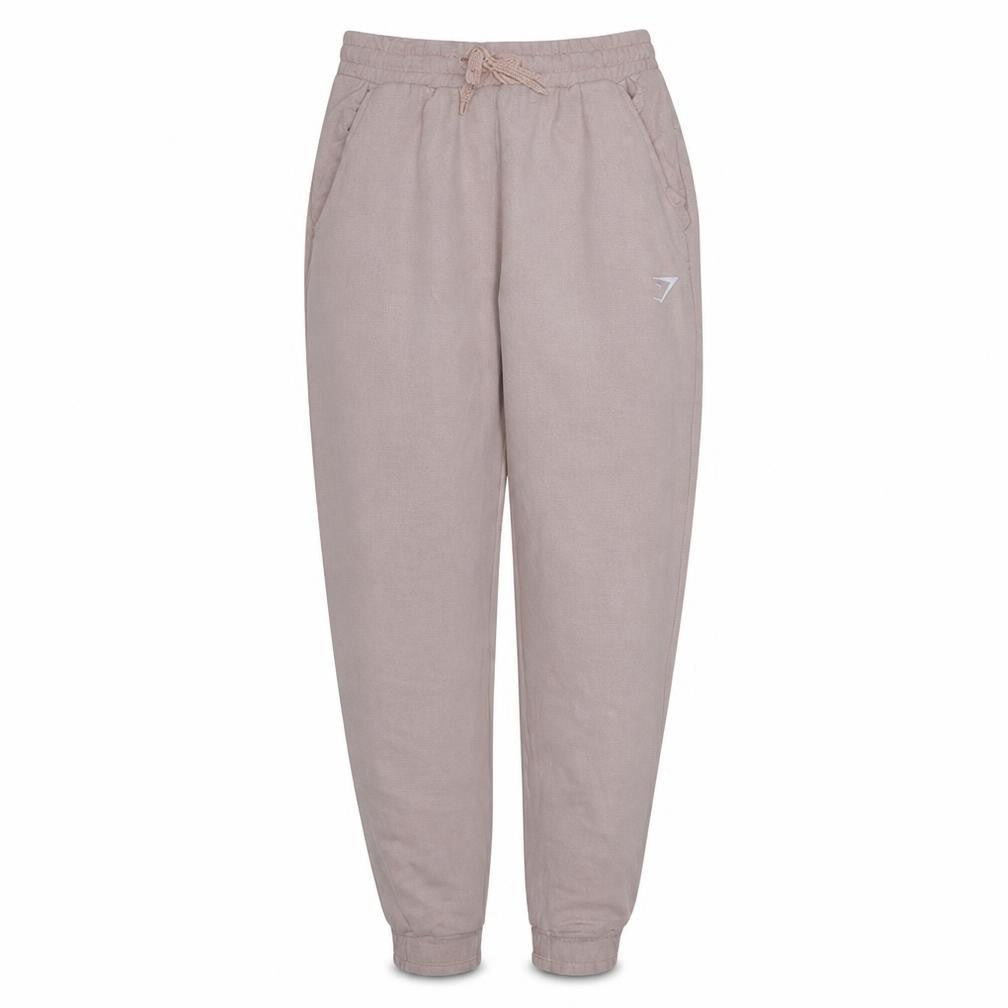 Gymshark Women's Beige Jogger Trousers Size S Viscose Blend