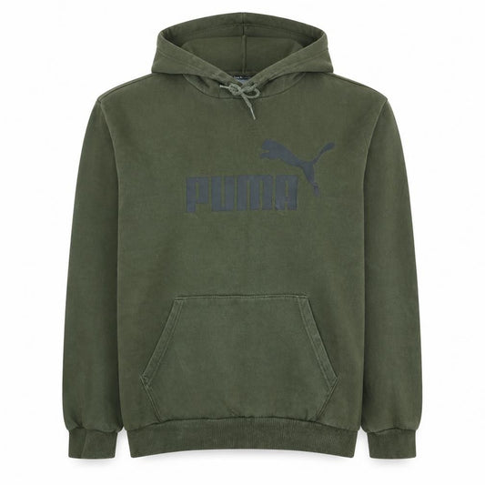 Puma Men’s Green Pullover Hoodie L Fleece Logo Sportswear