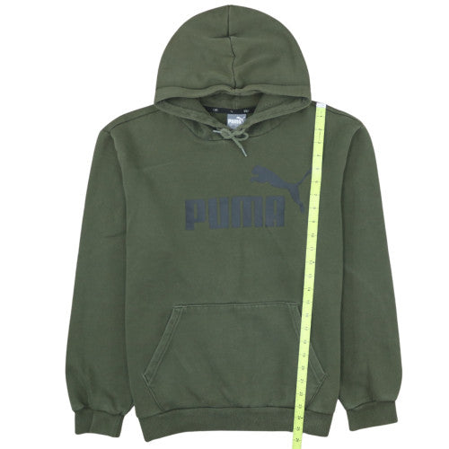 Puma Men’s Green Pullover Hoodie L Fleece Logo Sportswear