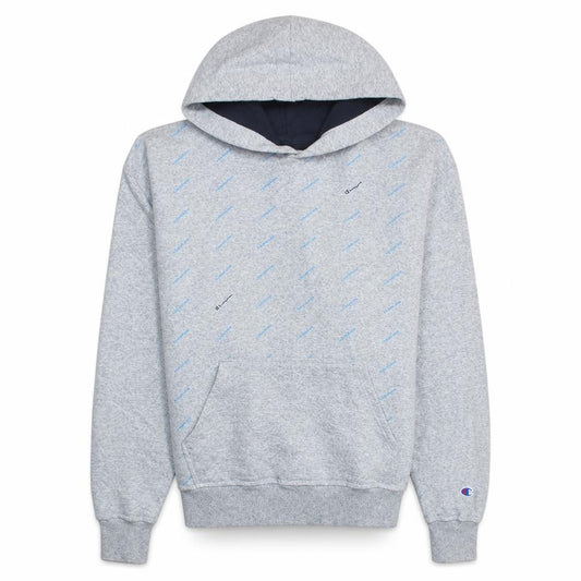 Champion Mens Grey Pullover Hoodie L Fleece Logo Sweatshirt