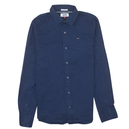Tommy Jeans Men's Blue Slim Fit Long Sleeve Button-Up Shirt Size S