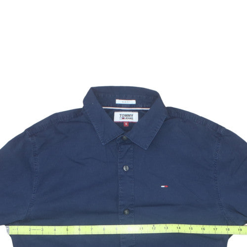 Tommy Jeans Men's Blue Slim Fit Long Sleeve Button-Up Shirt Size S