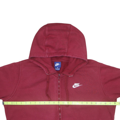 Nike Mens Red Full Zip Hoodie Size L Fleece Sweatshirt