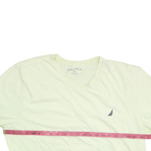 Nautica Men's Beige V-Neck Cotton T-Shirt 2XL Nautical Style