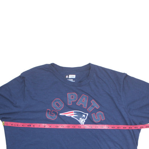 NFL Team Apparel Men's Blue 2XL Go Pats Sports Graphic T-Shirt