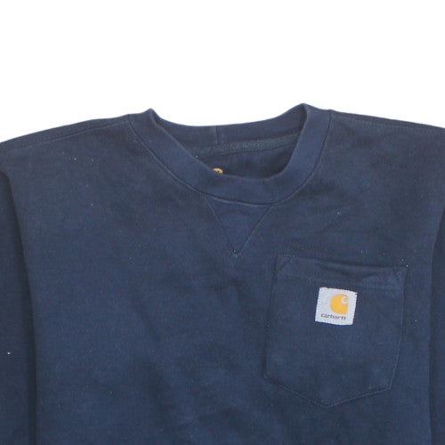 Carhartt Mens Blue Pullover Sweatshirt S Classic Fit Crew Neck