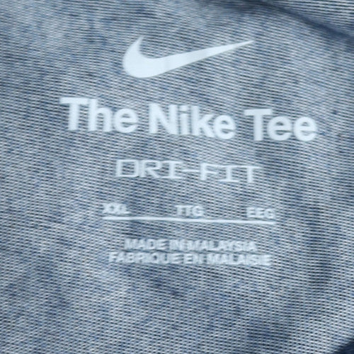 Nike Men's Blue Dri-Fit 2XL Sports Crew Neck T-Shirt