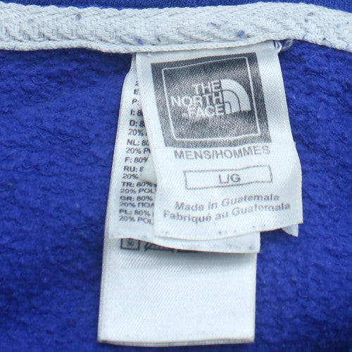 The North Face Men Blue Pullover Hoodie Large Cotton Blend Casual