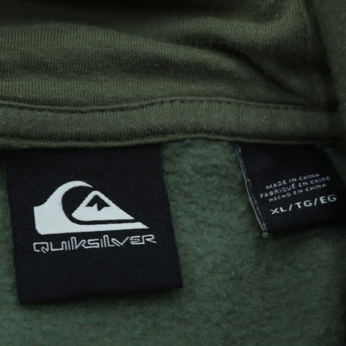 Quiksilver Men's Green Pullover Hoodie XL Fleece Logo Casual