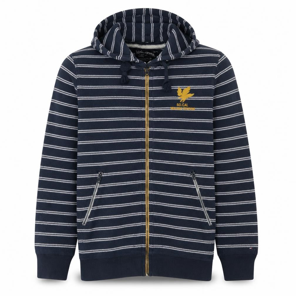 Tommy Hilfiger Denim Men's Blue Striped Full Zip Hoodie Size M