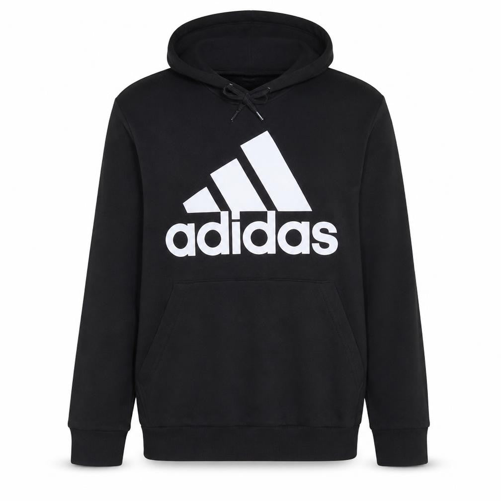 Adidas Men’s Black Pullover Hoodie L Logo Fleece Sweatshirt