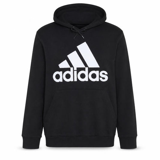 Adidas Men’s Black Pullover Hoodie L Logo Fleece Sweatshirt