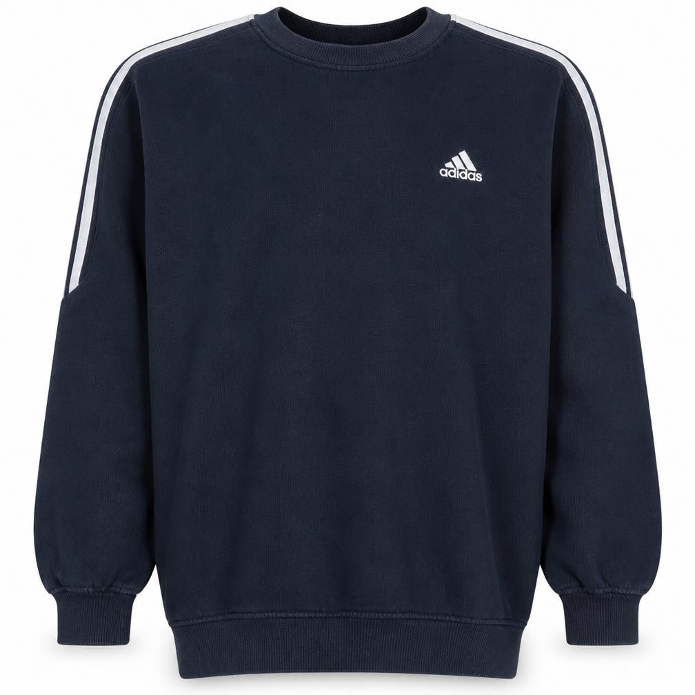 Adidas Men's Blue Logo Pullover Sweatshirt Size M Crew Neck Fleece