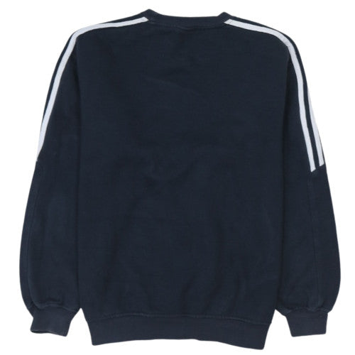 Adidas Men's Blue Logo Pullover Sweatshirt Size M Crew Neck Fleece