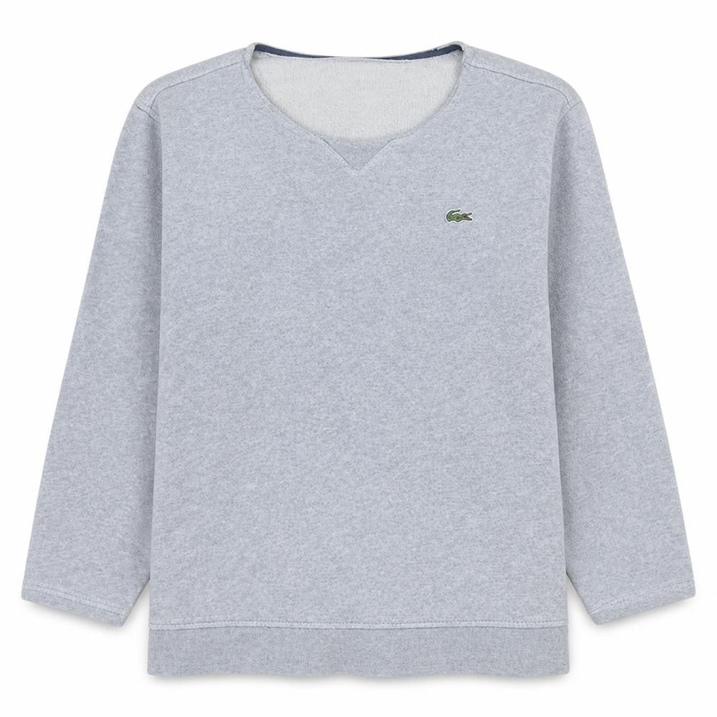 Lacoste Sport Womens Grey Pullover Sweatshirt Size M Cotton Blend Logo Classic Fit