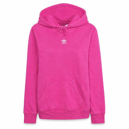 Adidas Womens Pink Pullover Hoodie Size 8 Lined Casual Sweatshirt