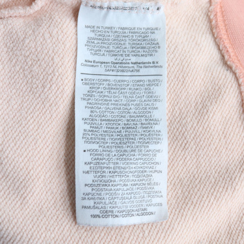 Nike Women Pink & Beige Pullover Hoodie Size L Cotton Sweatshirt