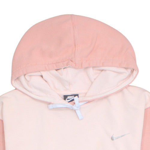 Nike Women Pink & Beige Pullover Hoodie Size L Cotton Sweatshirt
