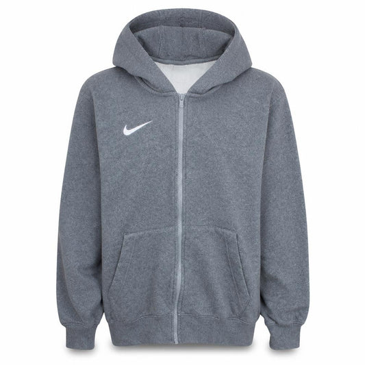 Nike Men's Grey Full Zip Hoodie L Fleece Sports Sweatshirt