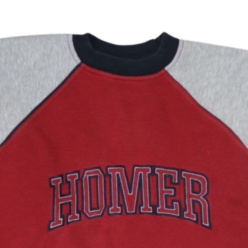 Süper Penye Mens Red Grey Colourblock Logo Sweatshirt M