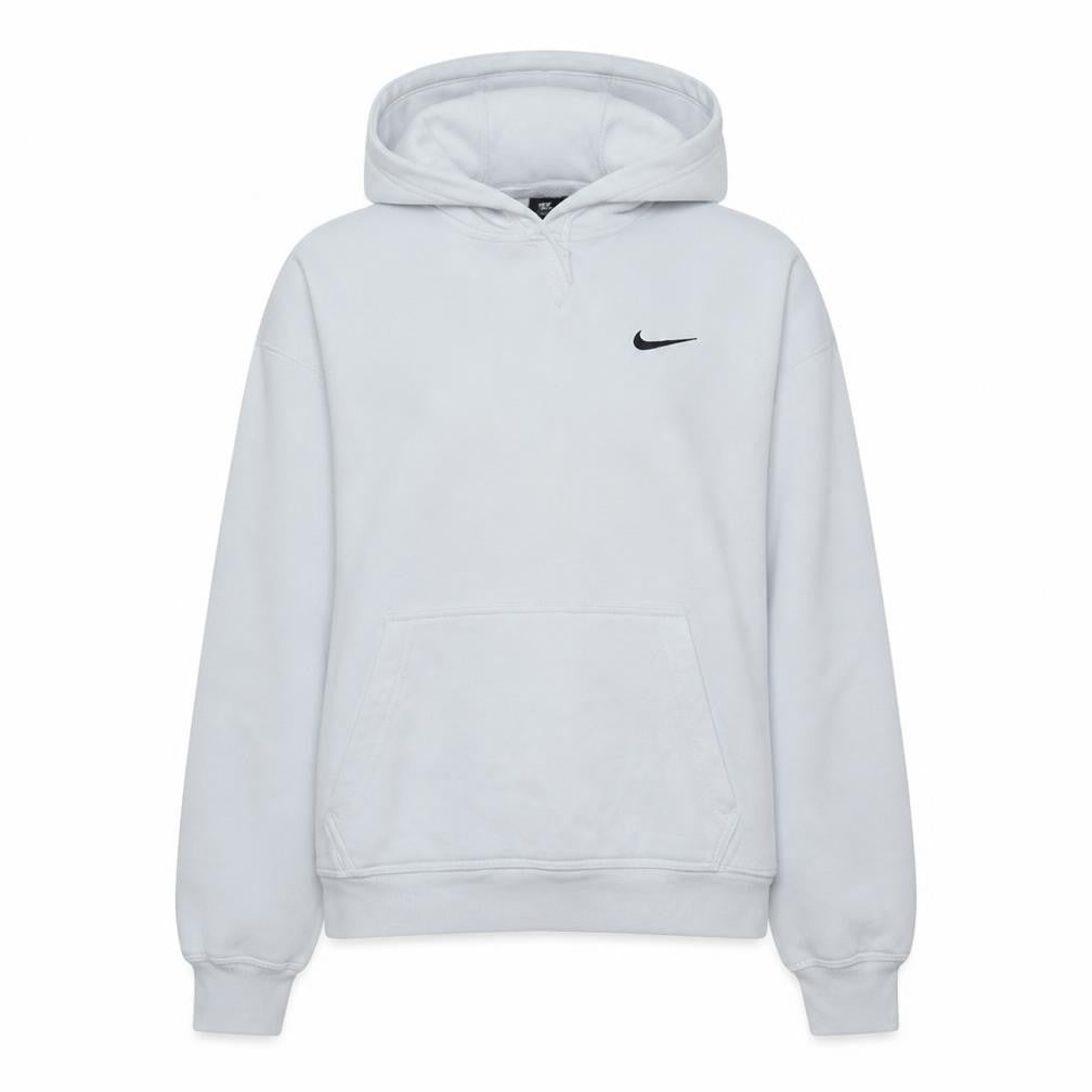 Nike Women’s White Pullover Hoodie Medium Cotton Blend Logo Sweatshirt